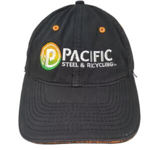 American Pacific Steel & Recycling Baseball Cap Hat Black Orange OS Strapback